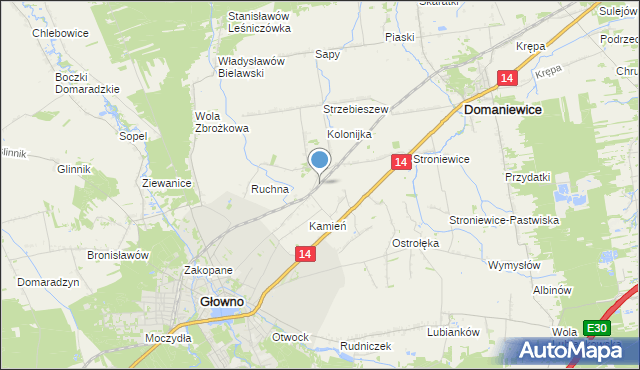 mapa Kamień Łowicki, Kamień Łowicki na mapie Targeo